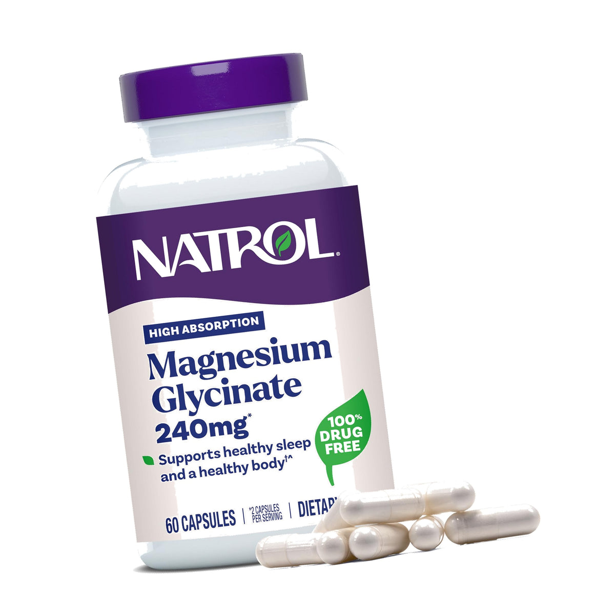Natrol High Absorption Magnesium Glycinate 240 mg, 60 Capsules