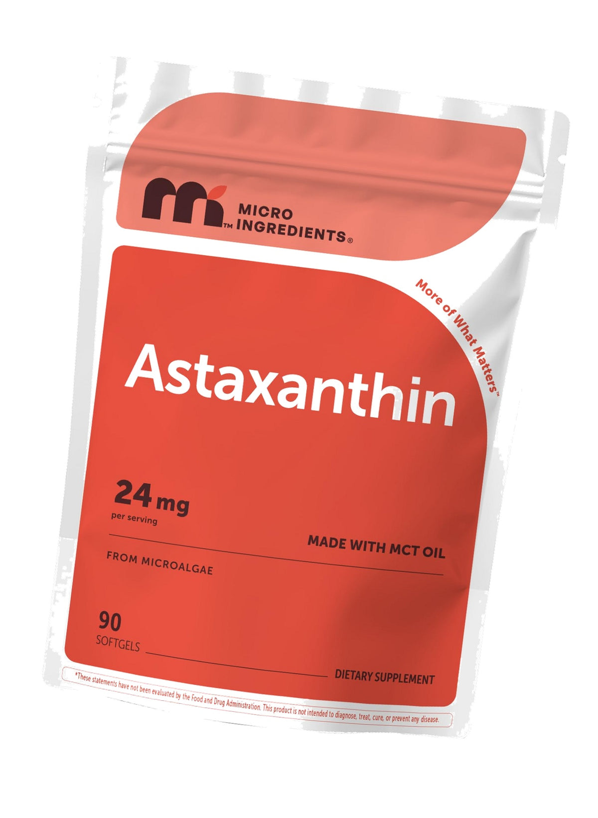 Micro Ingredients Astaxanthin 24mg with MCT Oil, 90 Softgels | Max Strength Astaxanthin Antioxidant Supplements* | Fresh Microalgae Source | Non-GMO, Gluten Free, No Soy