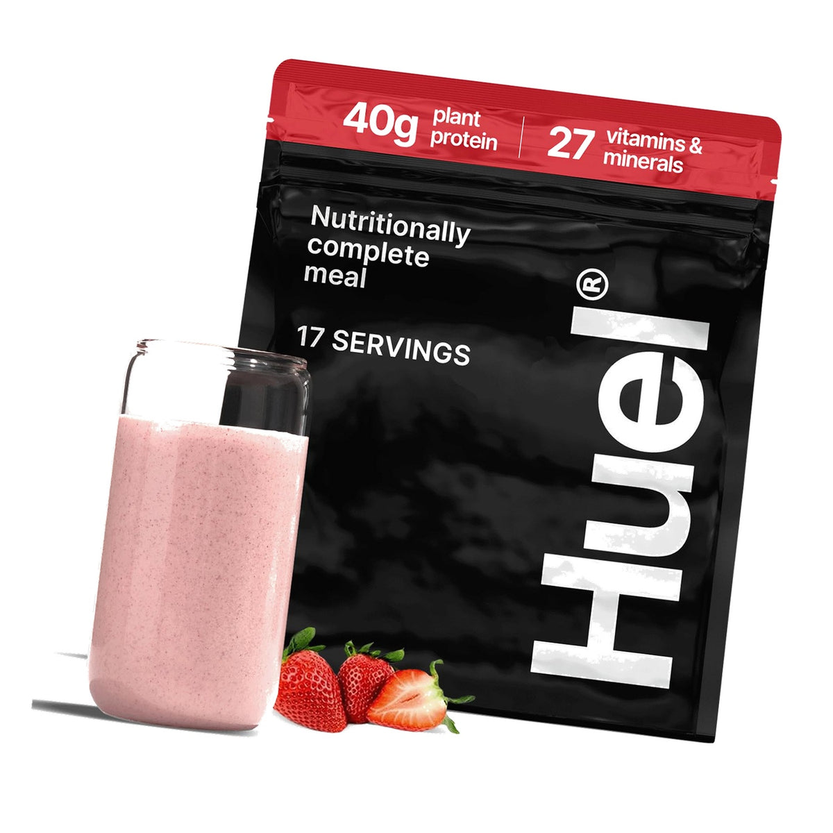 Huel Black Edition | Strawberry 40g Vegan Protein Powder | Meal Replacement