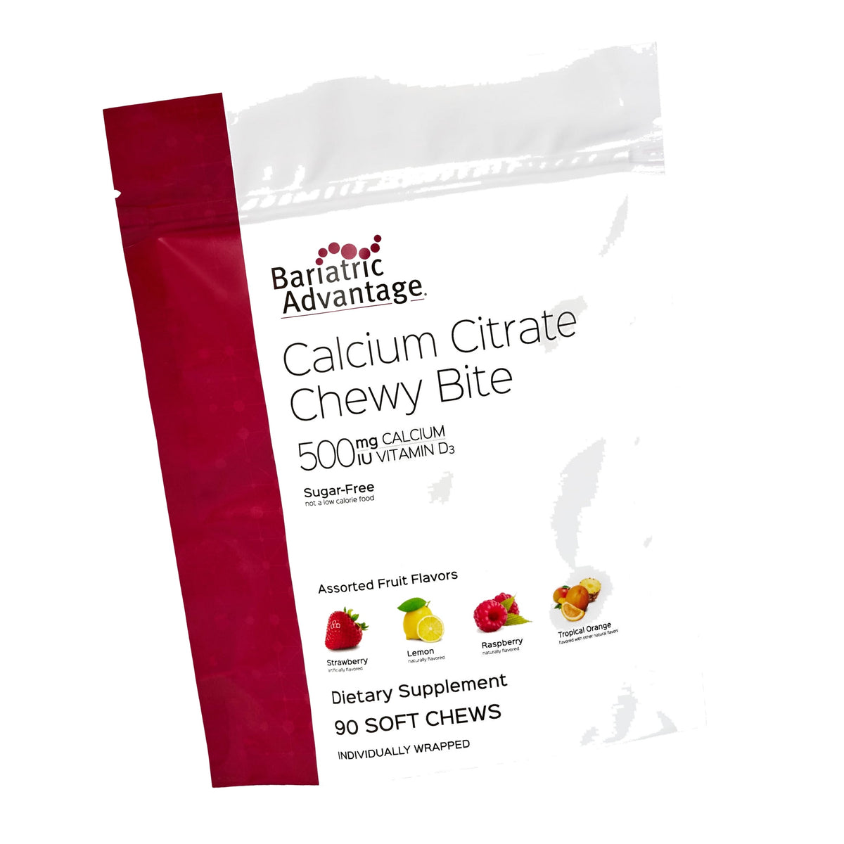 Bariatric Advantage Calcium Citrate Chewy Bites, Assorted Fruit, 90 Ct