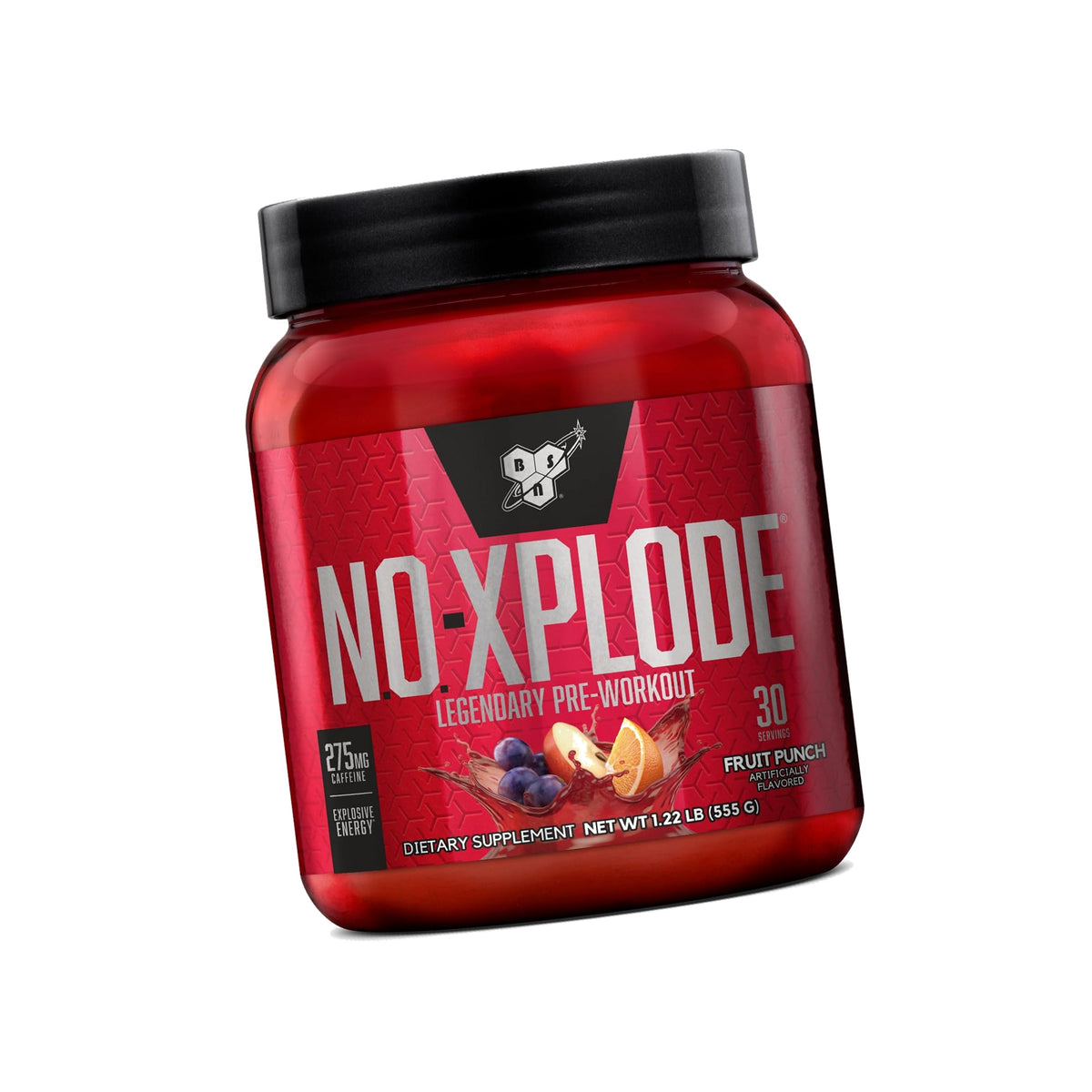 BSN N.O.-XPLODE Pre Workout Powder with Creatine, Fruit Punch, 30 Servings