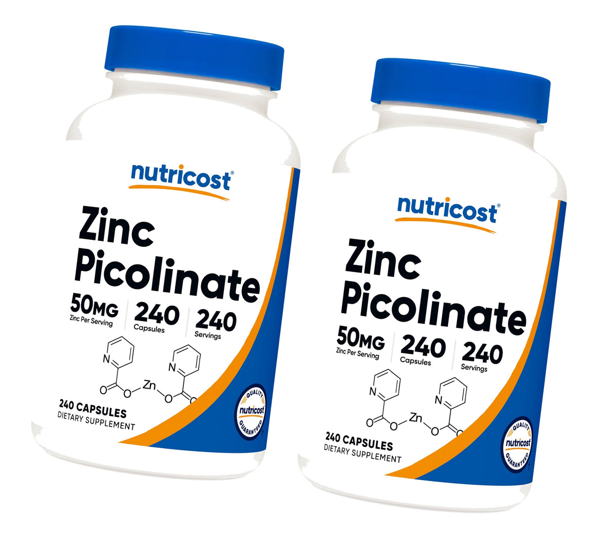 Nutricost Zinc Picolinate (50mg) 240 Vegetarian Capsules (2 Bottles)
