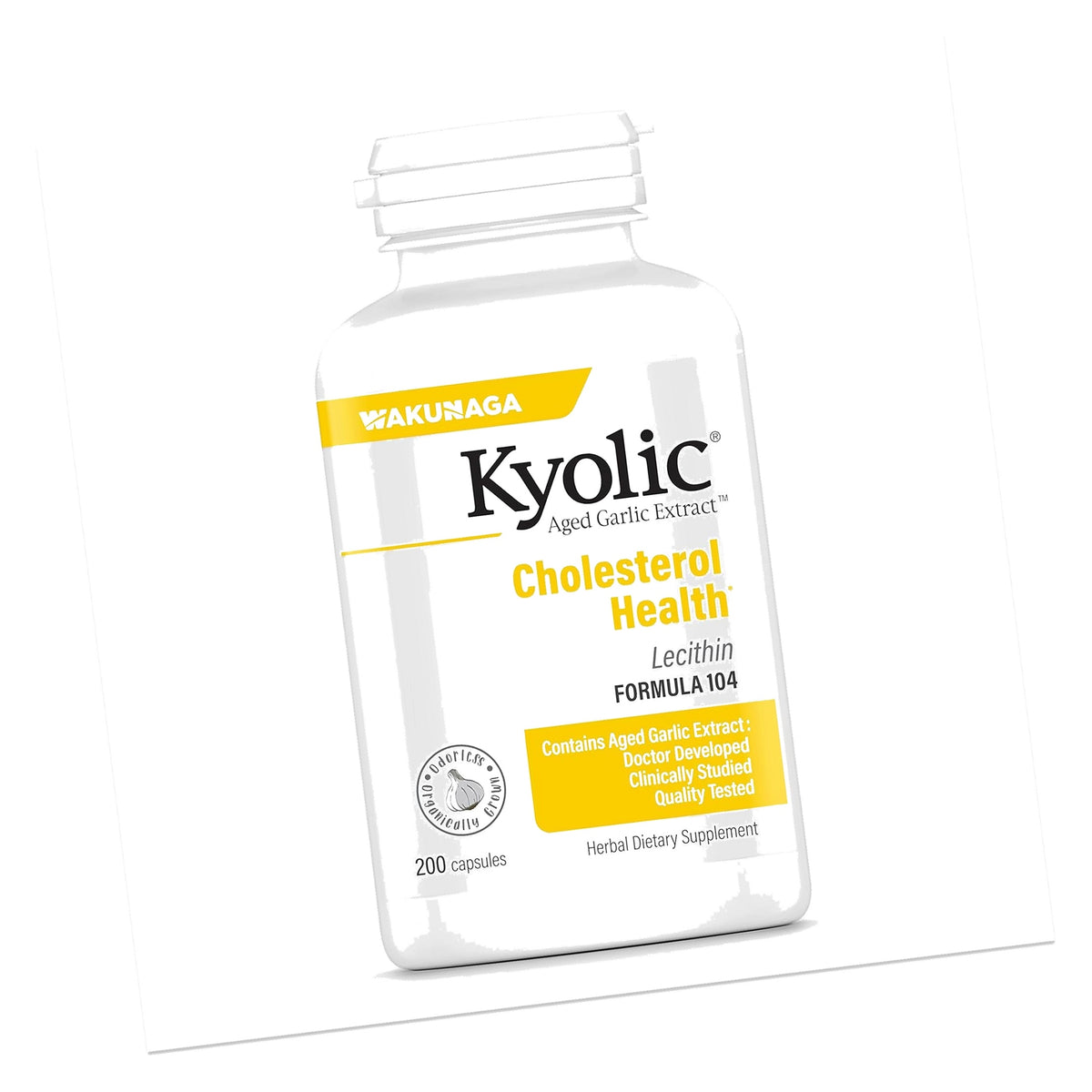 Kyolic Aged Garlic Extract Cholesterol Health* Formula 104, 200 Capsules
