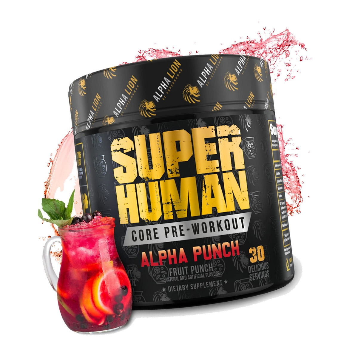 ALPHA LION Core Pre Workout Powder with Creatine for Performance, Beta Alanine for Muscle, L-Citrulline for Pump & Tri-Source Caffeine for Sustained Energy (30 Servings, Fruit Punch Flavor)