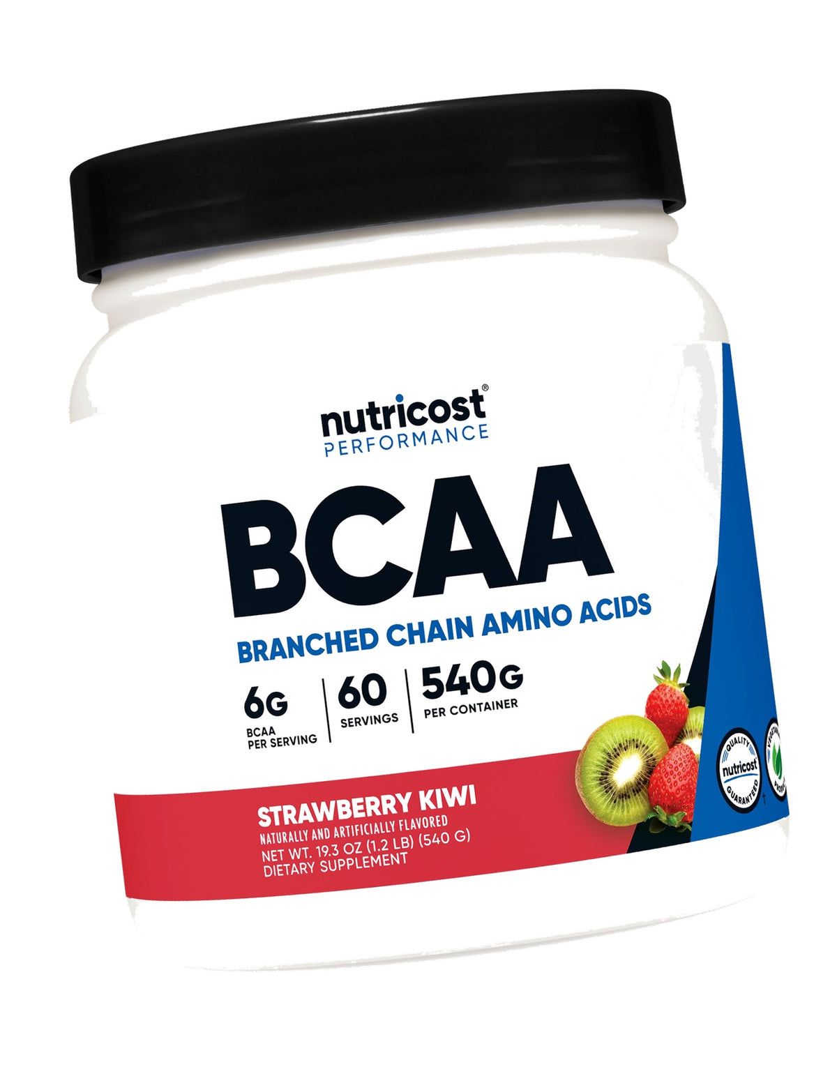 Nutricost BCAA Powder (Strawberry Kiwi) 60 Servings - Optimal 2:1:1 Ratio