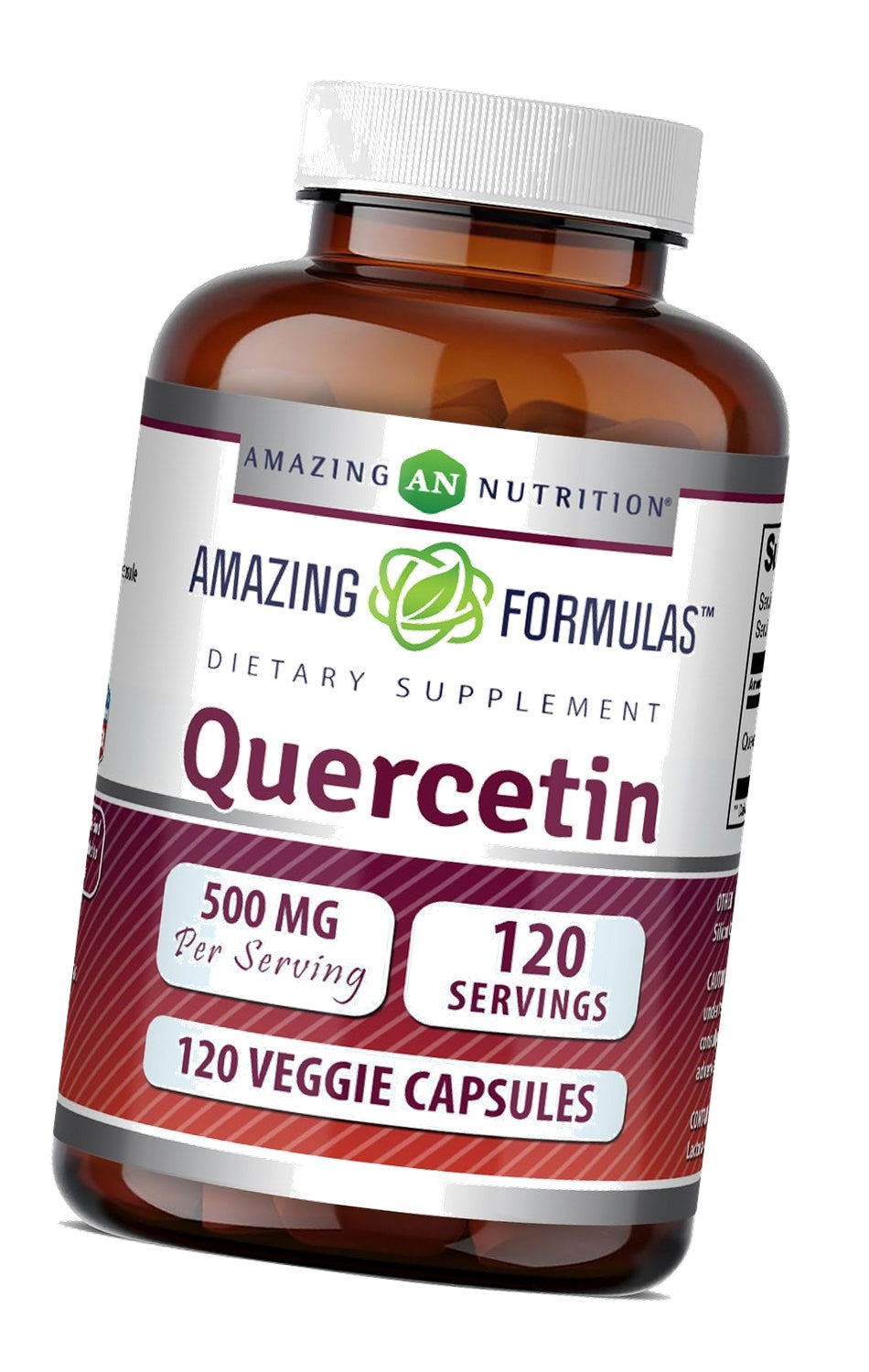 Amazing Formulas Quercetin 500mg 120 Veggie Capsules Supplement - Non-GMO - Gluten Free - Supports Overall Health & Well Being