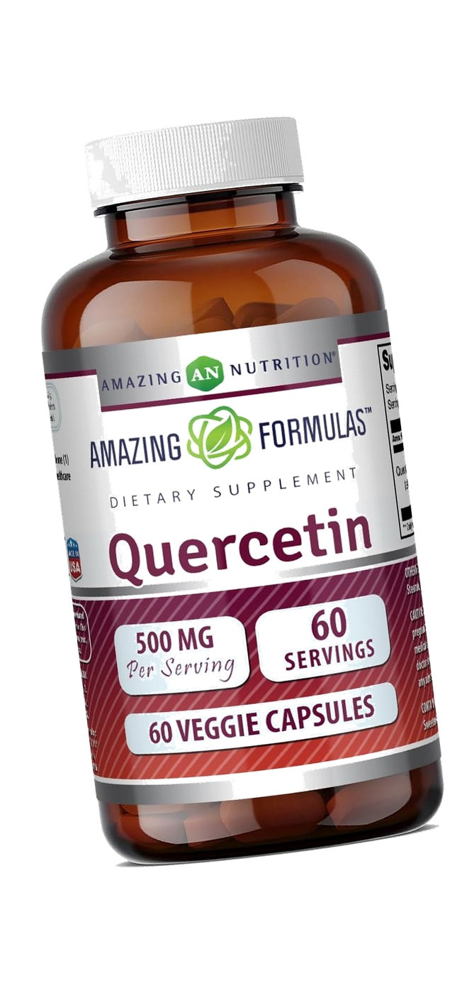 Amazing Formulas Quercetin 500 Mg | Veggie Capsules Supplement | Non-GMO | Gluten-Free | Made in USA (1 Pack | 60 Count)