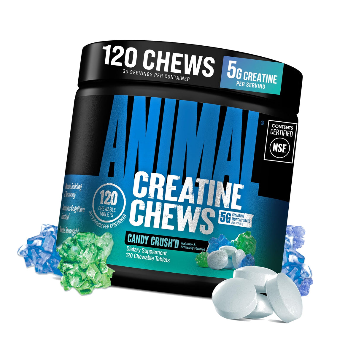 Animal Creatine Monohydrate Chews for Men & Women | Candy Crush'd 120 Count