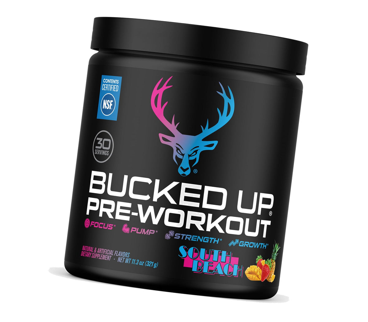 Bucked Up Pre Workout South Beach | 200mg Caffeine with Citrulline Malate Beta Alanine AlphaSize and Taurine | Pre Workout Powder (30 Servings)
