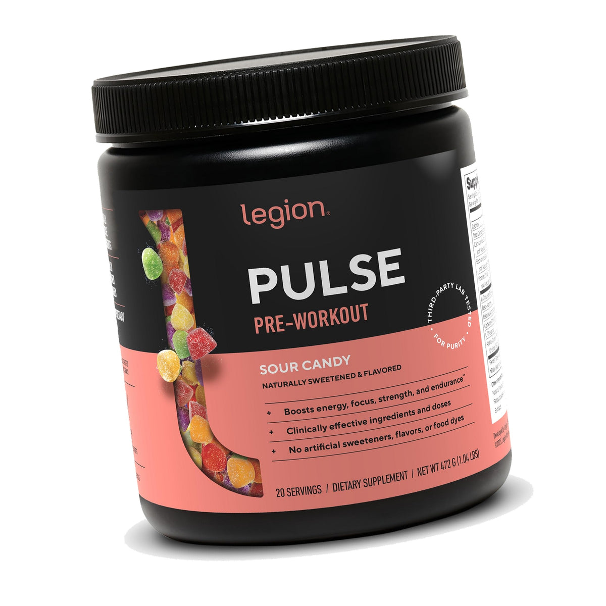 Legion Pulse Pre-Workout, 350mg Caffeine, Nitric Oxide, Sour Candy
