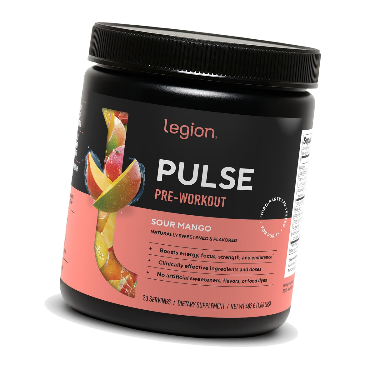 Legion Pulse Pre-Workout, 350mg Caffeine, Nitric Oxide, Sour Mango