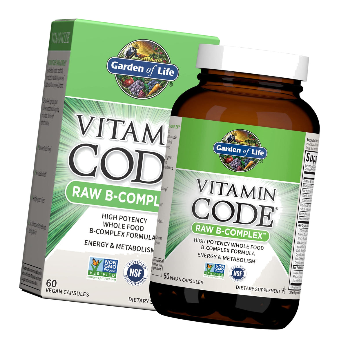Garden of Life Vitamin Code Raw B-Complex plus Probiotics, 60ct