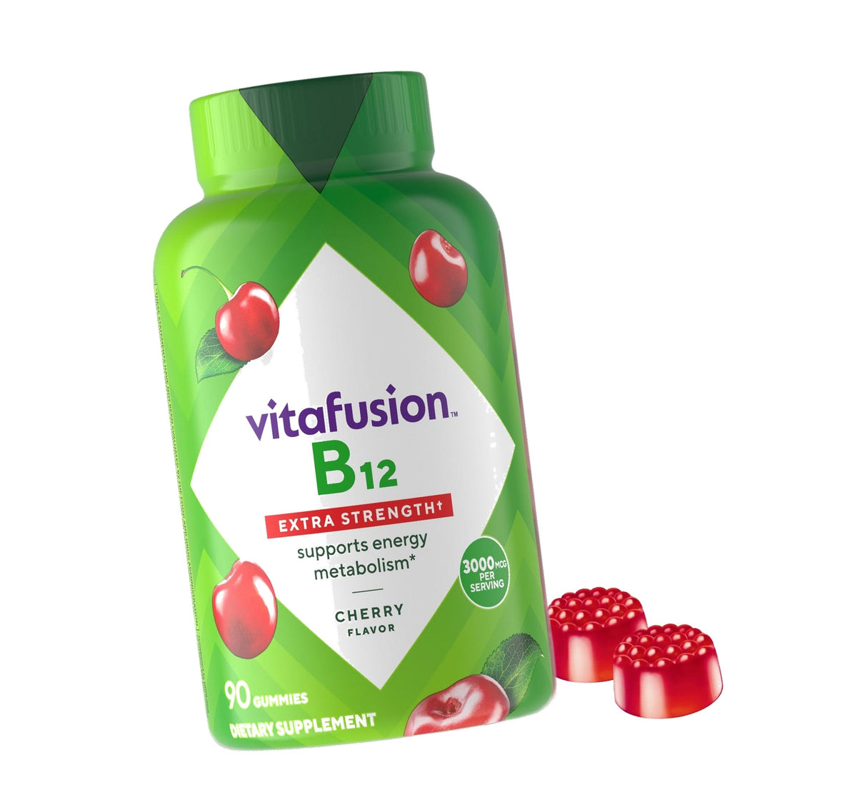 Vitafusion Vitamin B12 Gummies | 3000 mcg Per 2 Gummies | 90 Gummy Vitamins