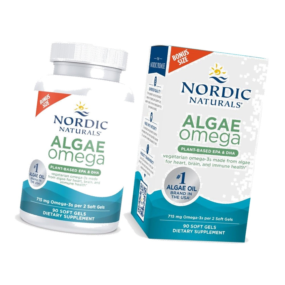 Nordic Naturals Algae Omega, 715mg Vegan EPA+DHA, Plant-Based - 90 Count