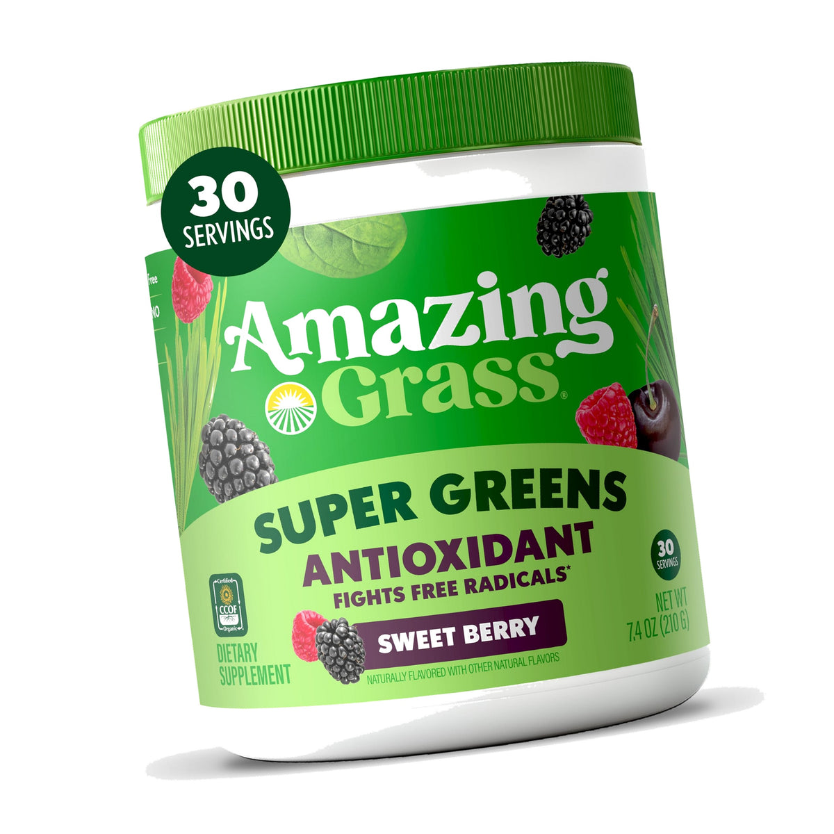 Amazing Grass Super Greens Powder Antioxidant Sweet Berry, 30 Servings