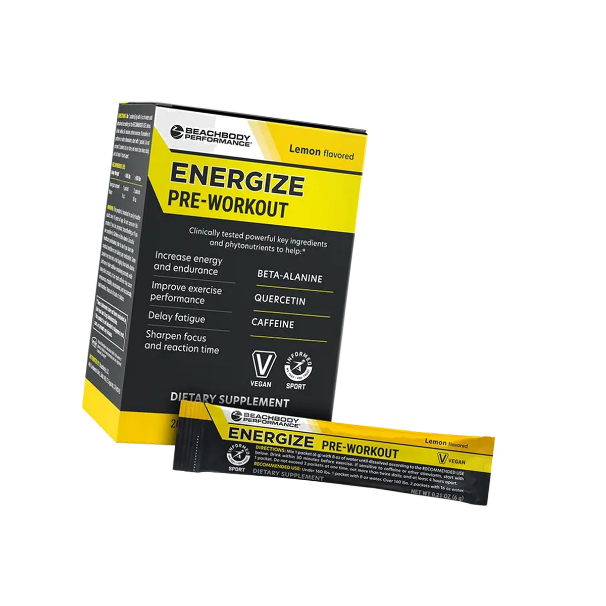 BODi Energize Pre Workout Powder - Lemon, 20 Count