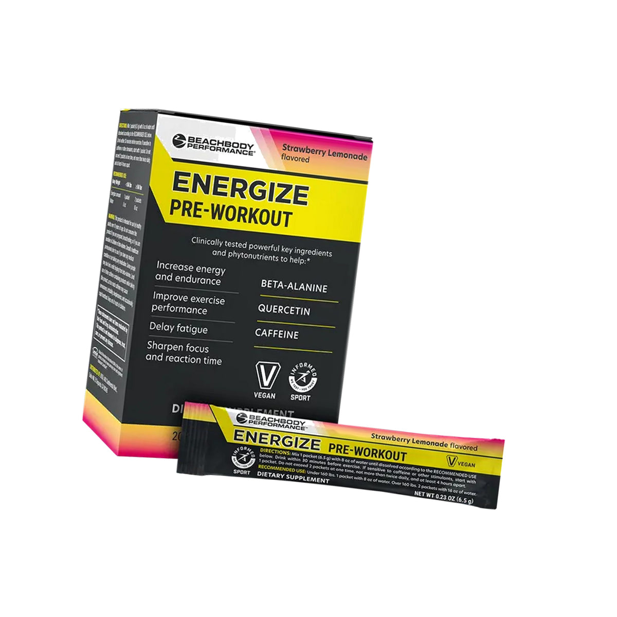 BODi Energize Pre Workout Powder - Strawberry Lemonade, 20 Count