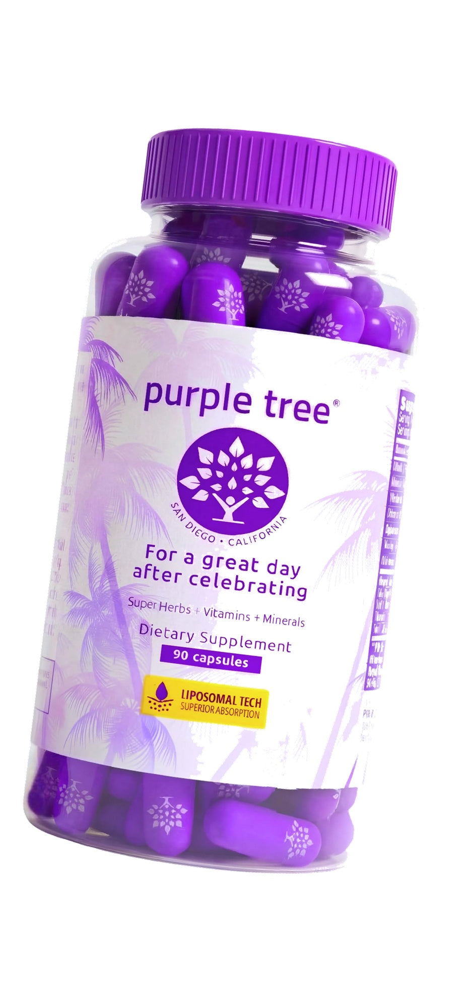 purple tree Post-Celebration Wellness | Liposomal DHM + Glutathione, 90 ea