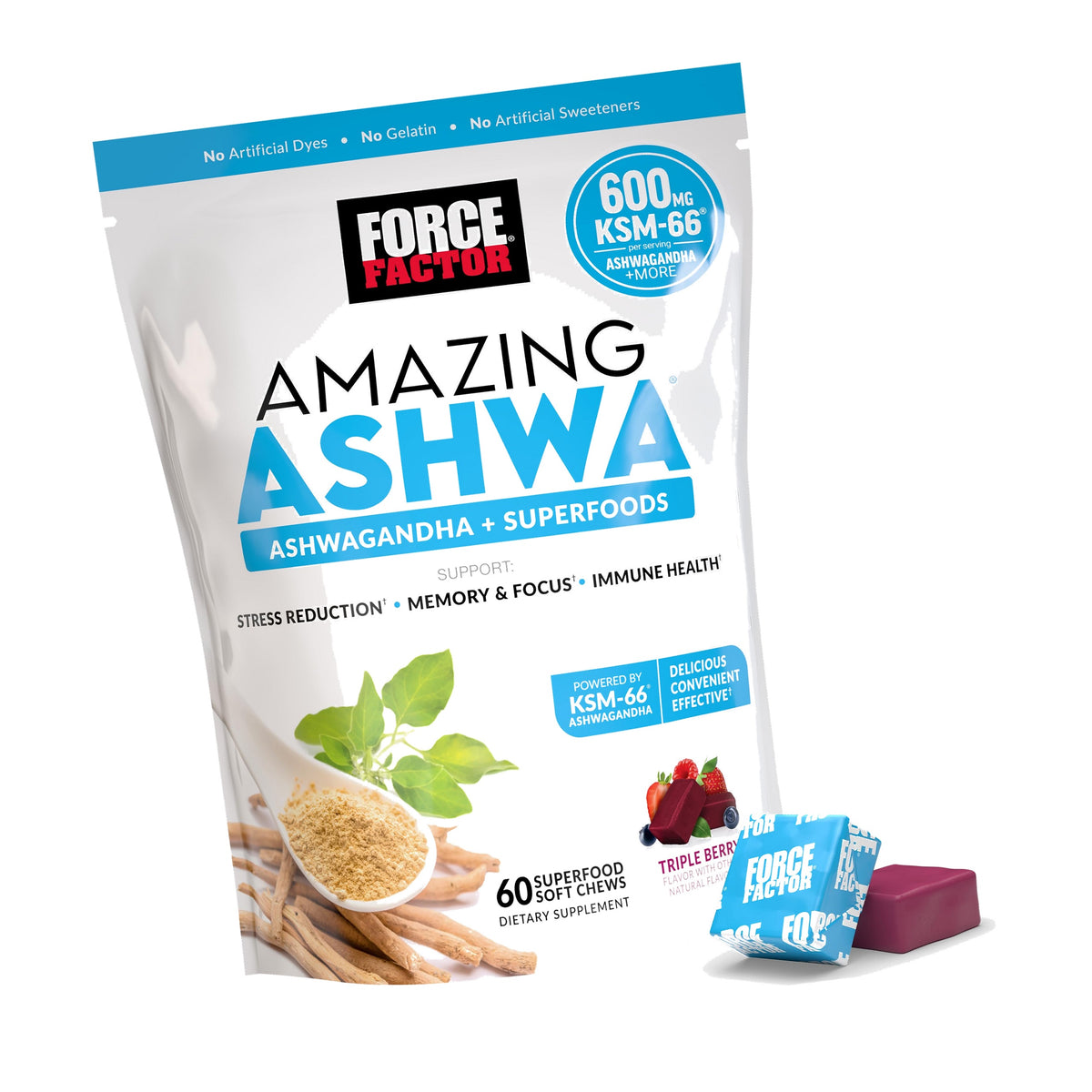 Force Factor Amazing Ashwa, Ashwagandha Supplement for Stress Relief