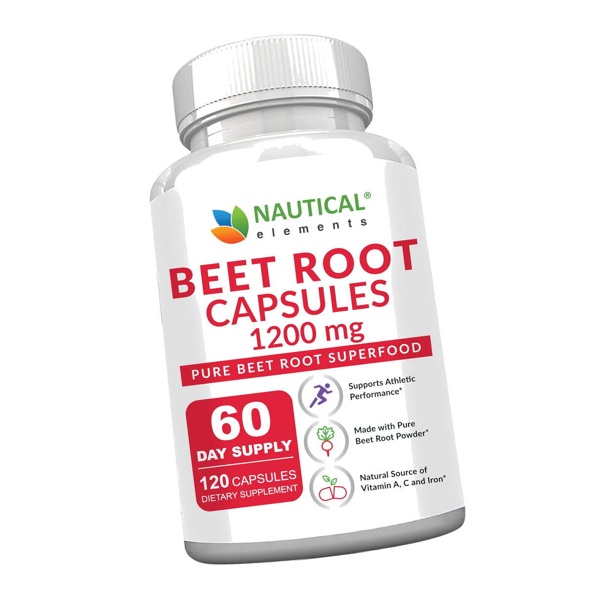 Beet Root Capsules - 1200mg Per Serving - 120 Beet Root Powder Capsules