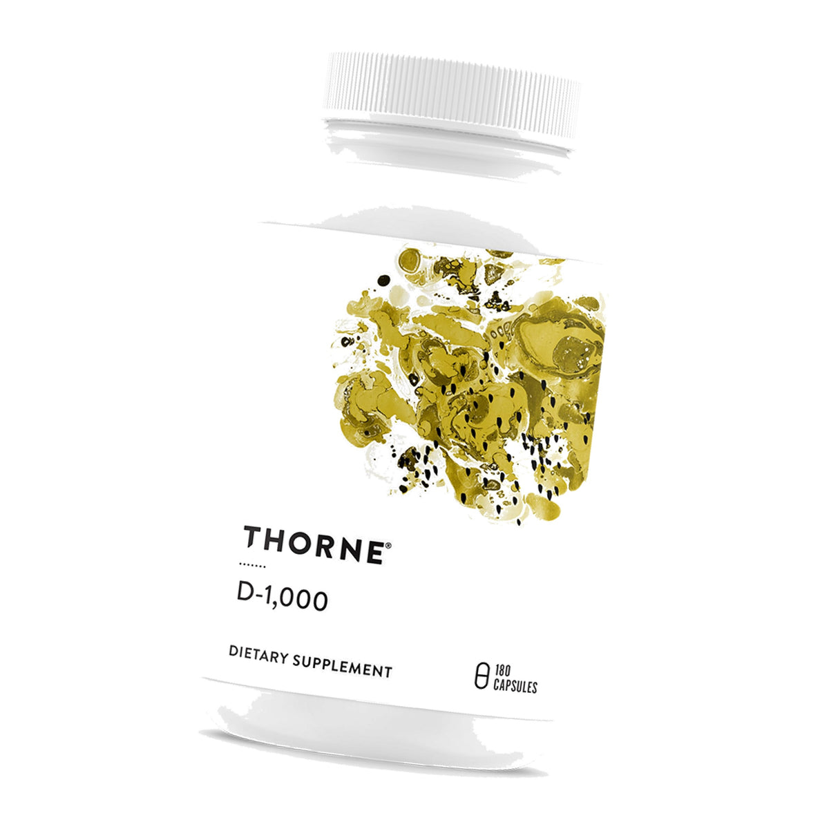 THORNE Vitamin D-1,000, Vitamin D3 Supplement, 1,000 IU, 180 Capsules