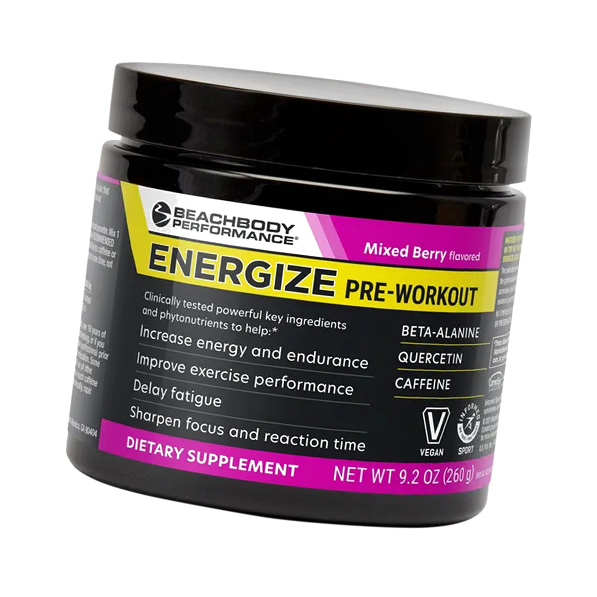 BODi Energize Pre Workout Powder - Mixed Berry, 40 Servings