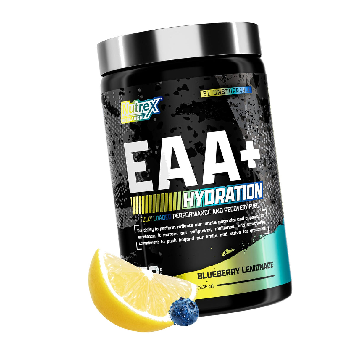 Nutrex Research EAA Hydration | EAAs + BCAA Powder | Muscle Recovery, Strength, Muscle Building, Endurance | 8G Essential Amino Acids + Electrolytes | Blueberry Lemonade 30 Servings