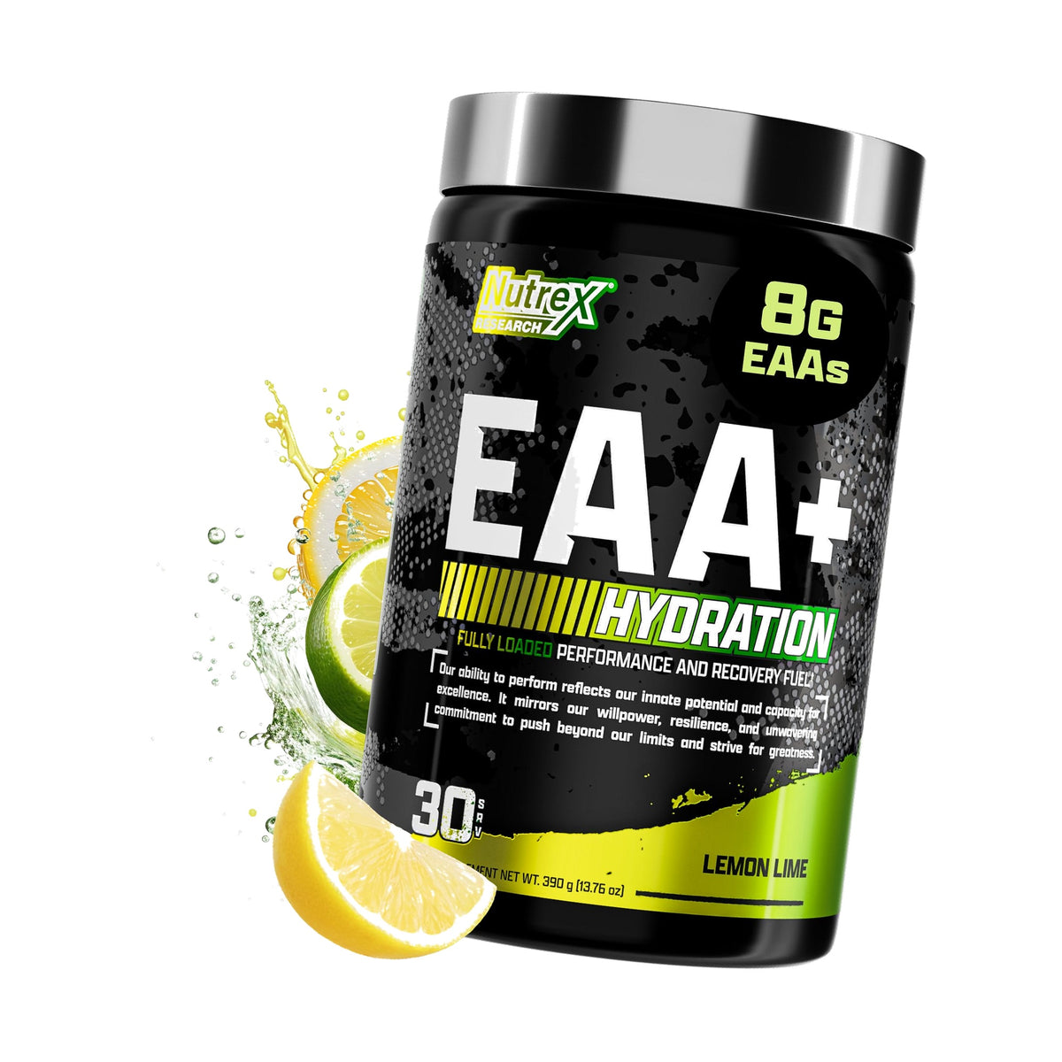Nutrex Research EAA Hydration | EAAs + BCAA Powder | Muscle Recovery, Strength, Muscle Building, Endurance | 8G Essential Amino Acids + Electrolytes | (Packaging My Vary) 30 Servings (Lemon Lime)