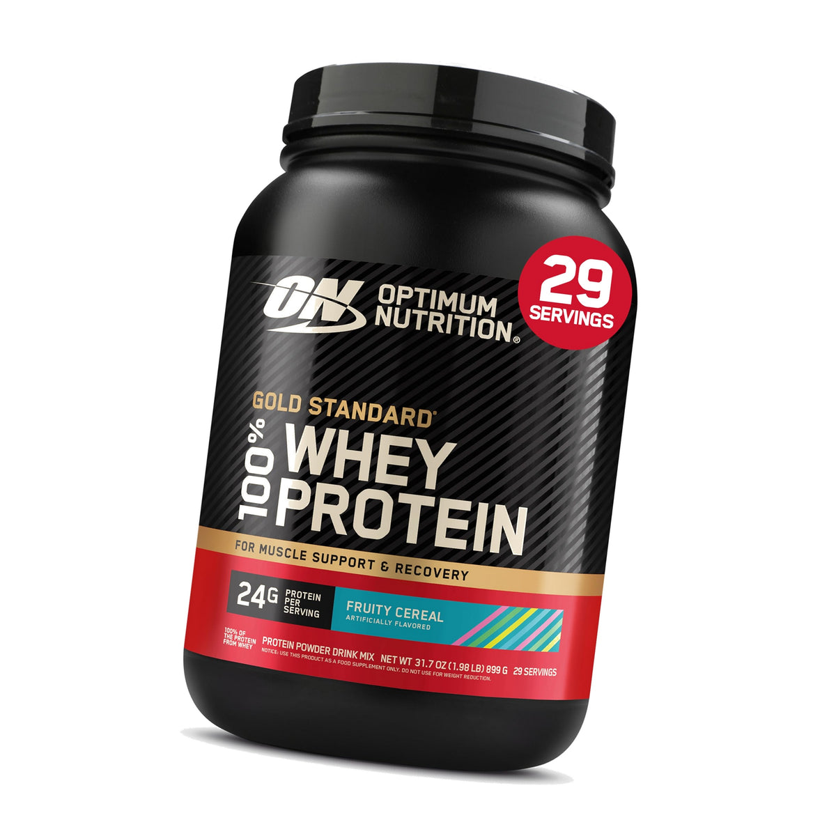 Optimum Nutrition Gold Standard Whey Protein Powder, Fruity Cereal, 2LB