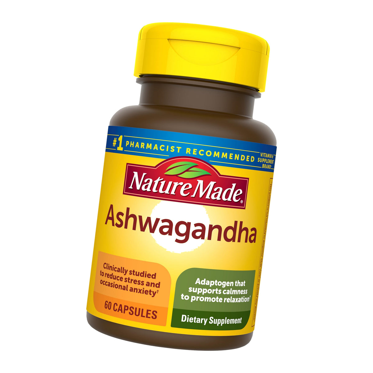 Nature Made Ashwagandha Capsules 125mg for Stress Support, 60 Capsules