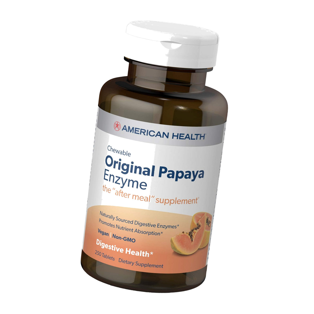 American Health Original Papaya Enzyme Chewable Tablets, 250 Count