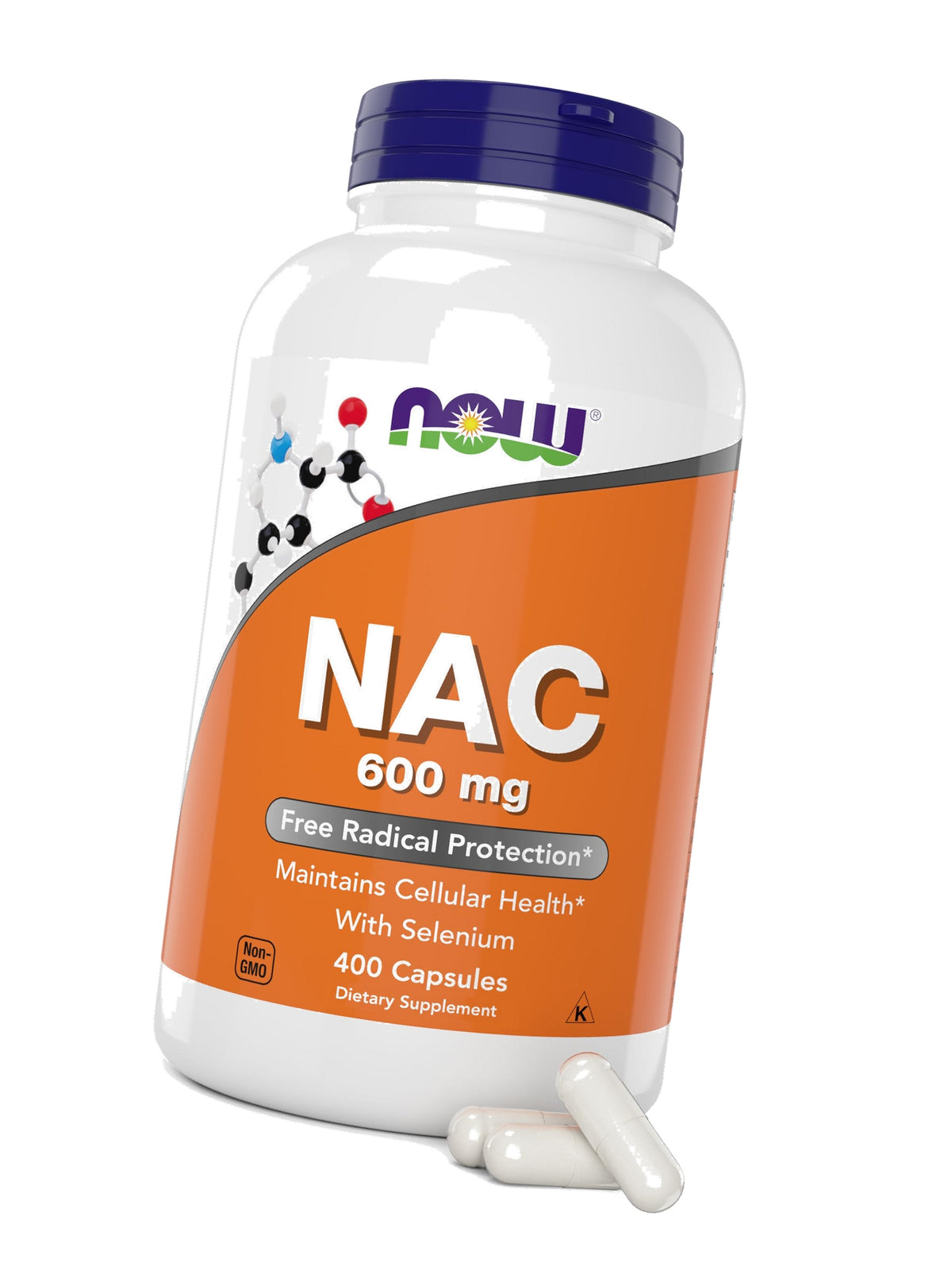 Now NAC 600 mg, 400 Capsules, N-Acetyl Cysteine with Selenium