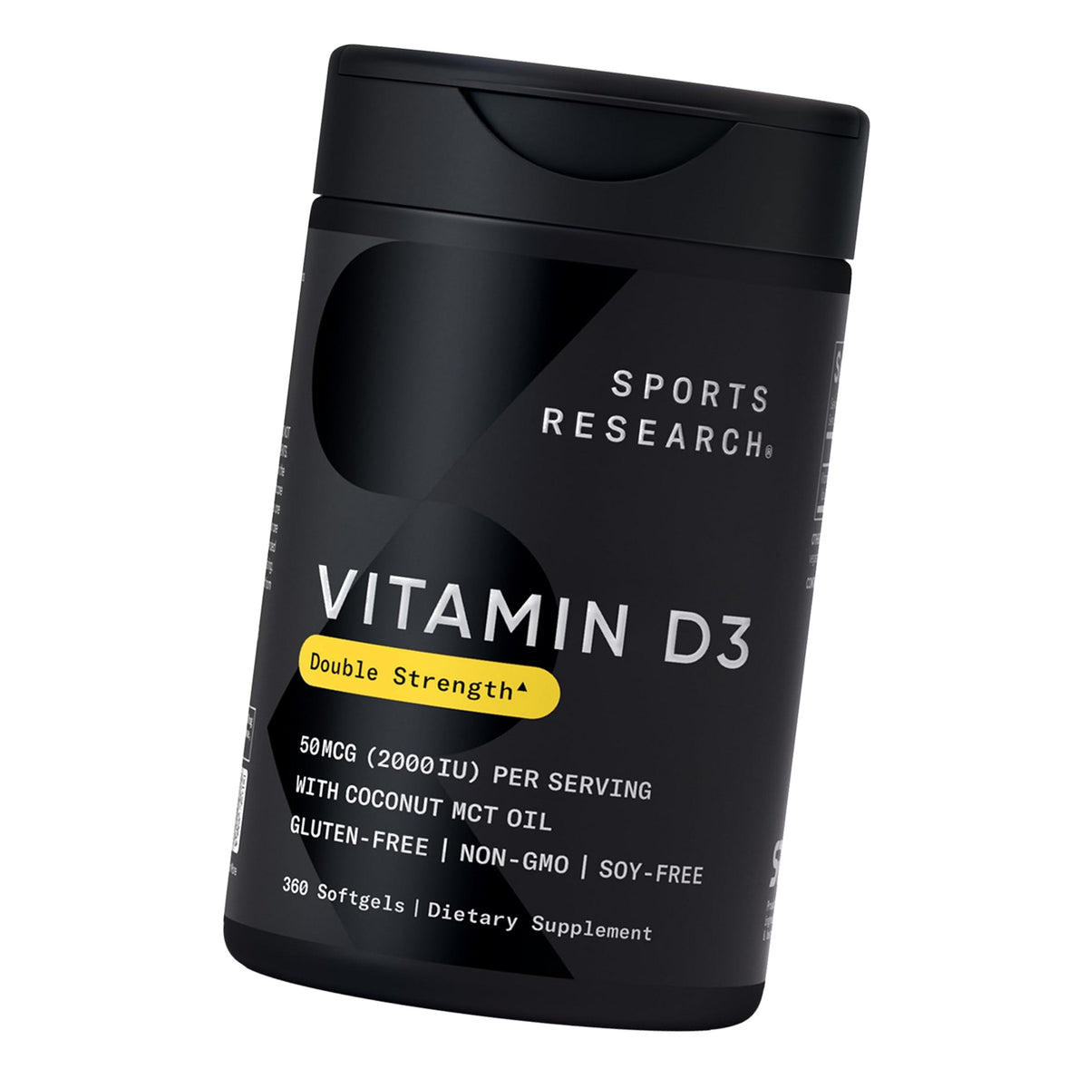 Sports Research® Vitamin D3 2000iu/50mcg with Coconut Oil, 360 Softgels