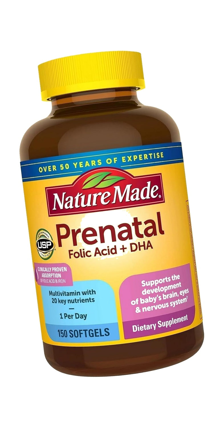 Nature Made Prenatal + Dha 200 mg Dietary Supplement (Netcount 150 Soft Gels), 150Count ()