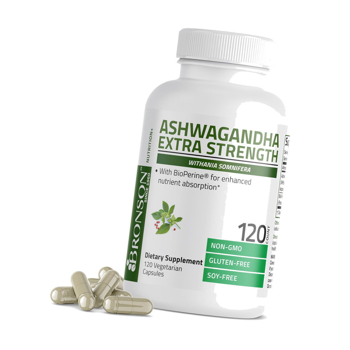 Bronson Ashwagandha Extra Strength Stress & Mood Support 120 Capsules