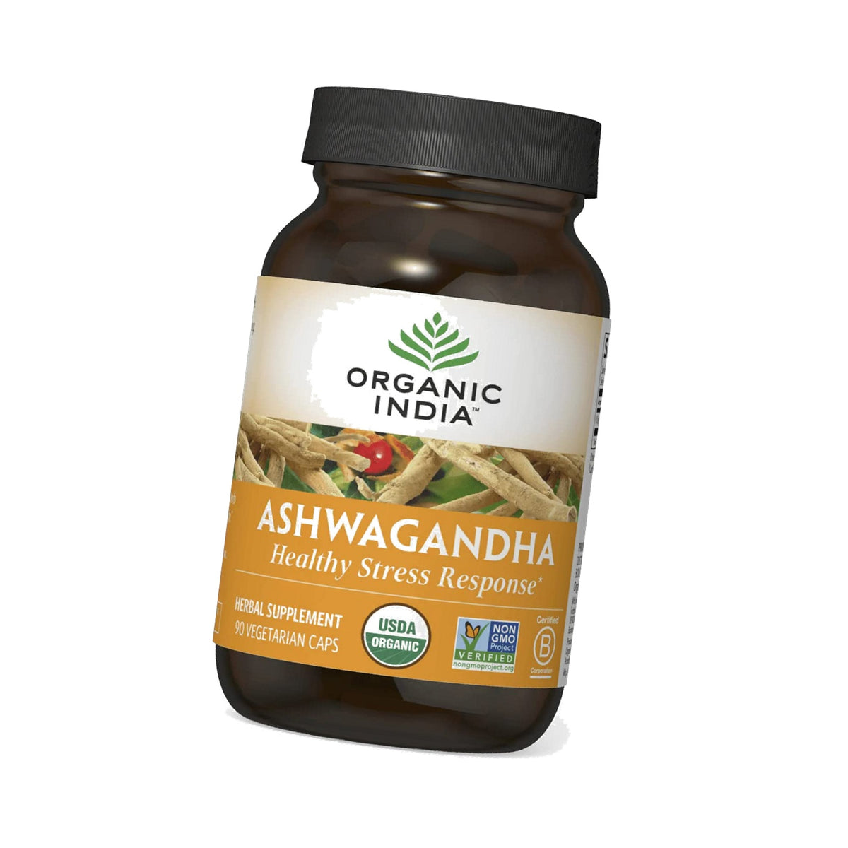 ORGANIC INDIA Ashwagandha Capsules, Vegan Root, Gluten-Free, 90 Capsules