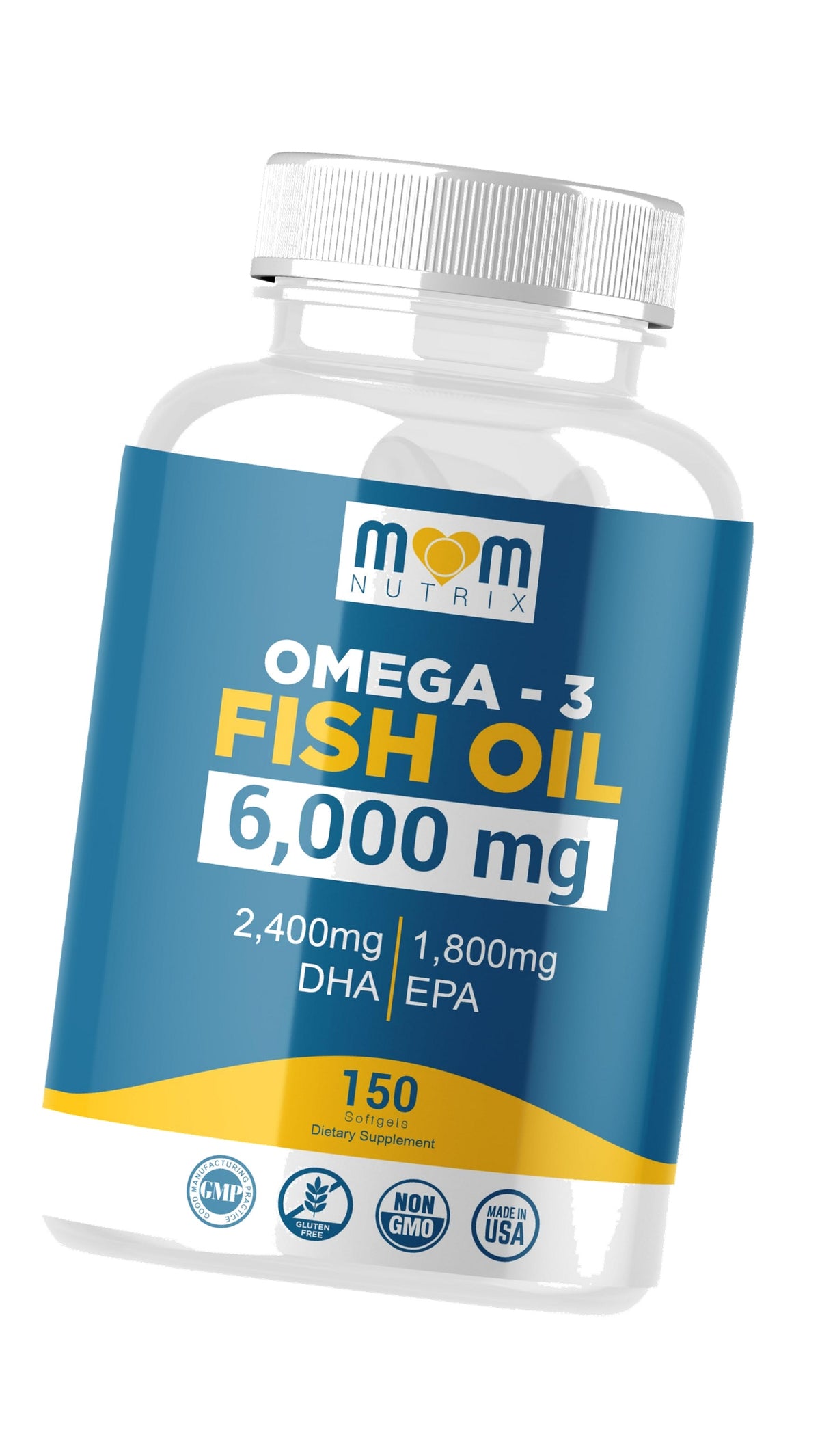 Omega 3 Fish Oil with Maximum EPA DHA - Supports Brain, Liver, Heart & Immunity - Made in The USA - 150 Softgels
