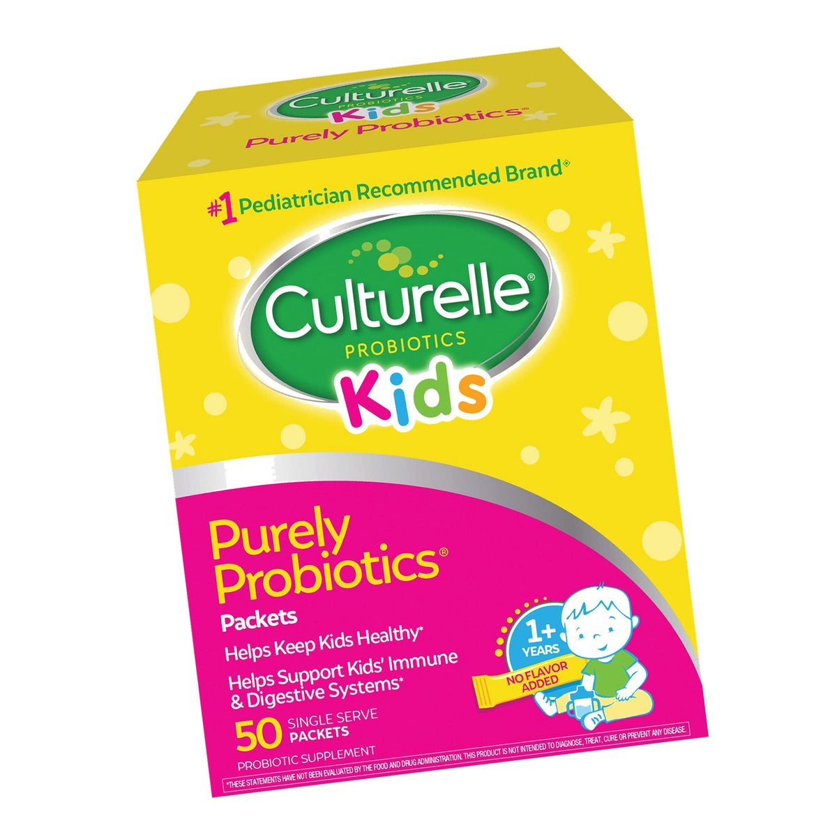 Culturelle Kids Packets Daily Probiotic Supplement | Helps Support a Healthy Immune & Digestive System* | #1 Pediatrician Recommended Brand††† | 50 Single Packets | Package May Vary