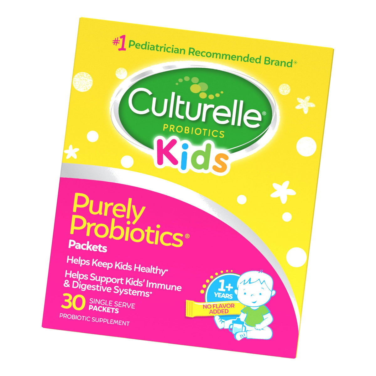 Culturelle Daily Probiotic Packets for Kids, Ages 1+, Unflavored, 30 Count
