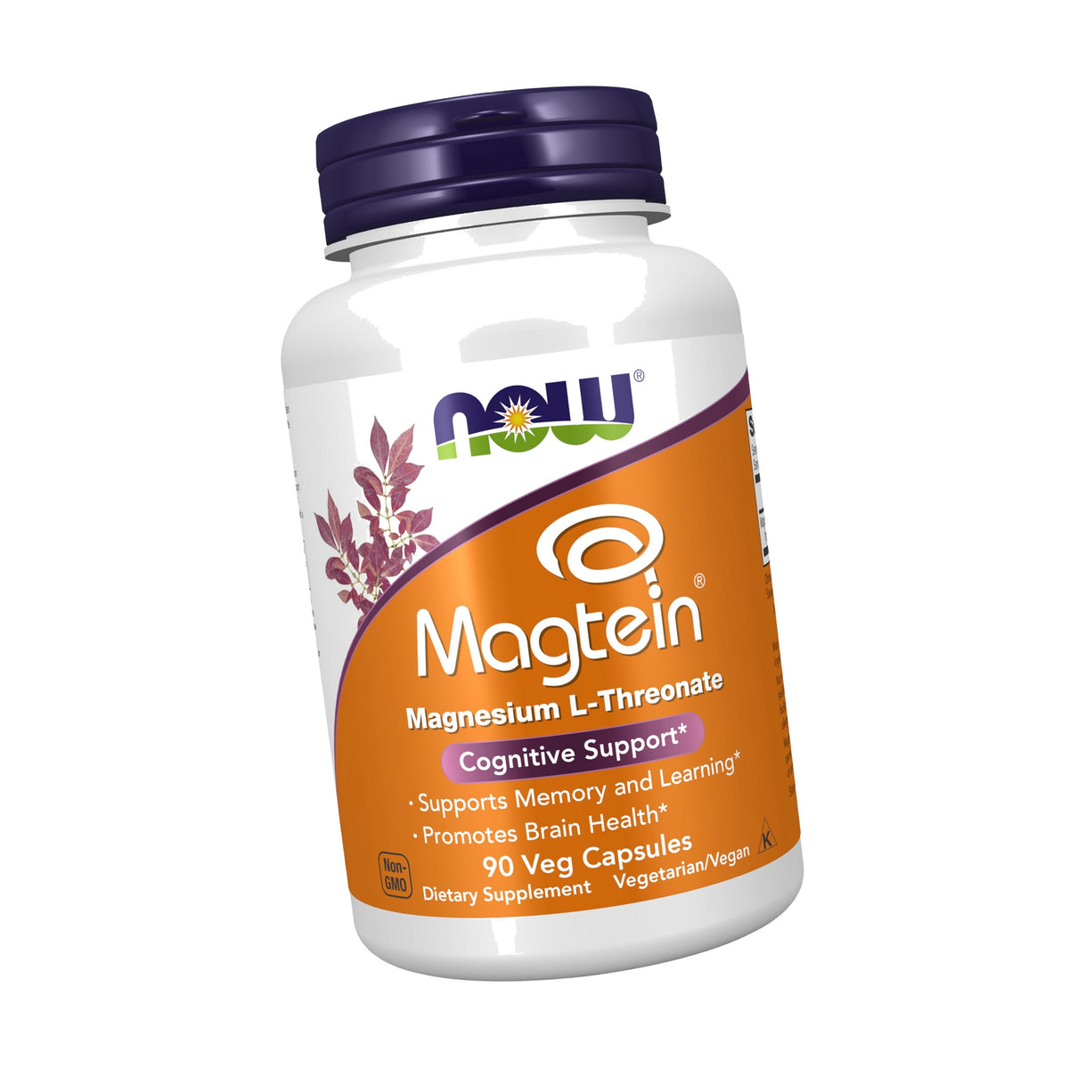 NOW Supplements, Magtein® with patented form of Magnesium, 90 Veg Caps