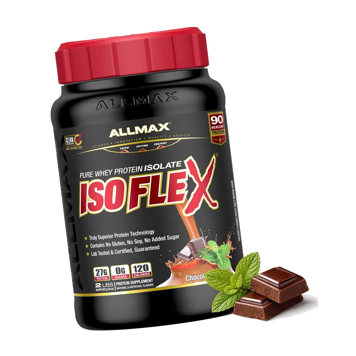 ALLMAX ISOFLEX Whey Protein Isolate, Chocolate Mint, 2 lb