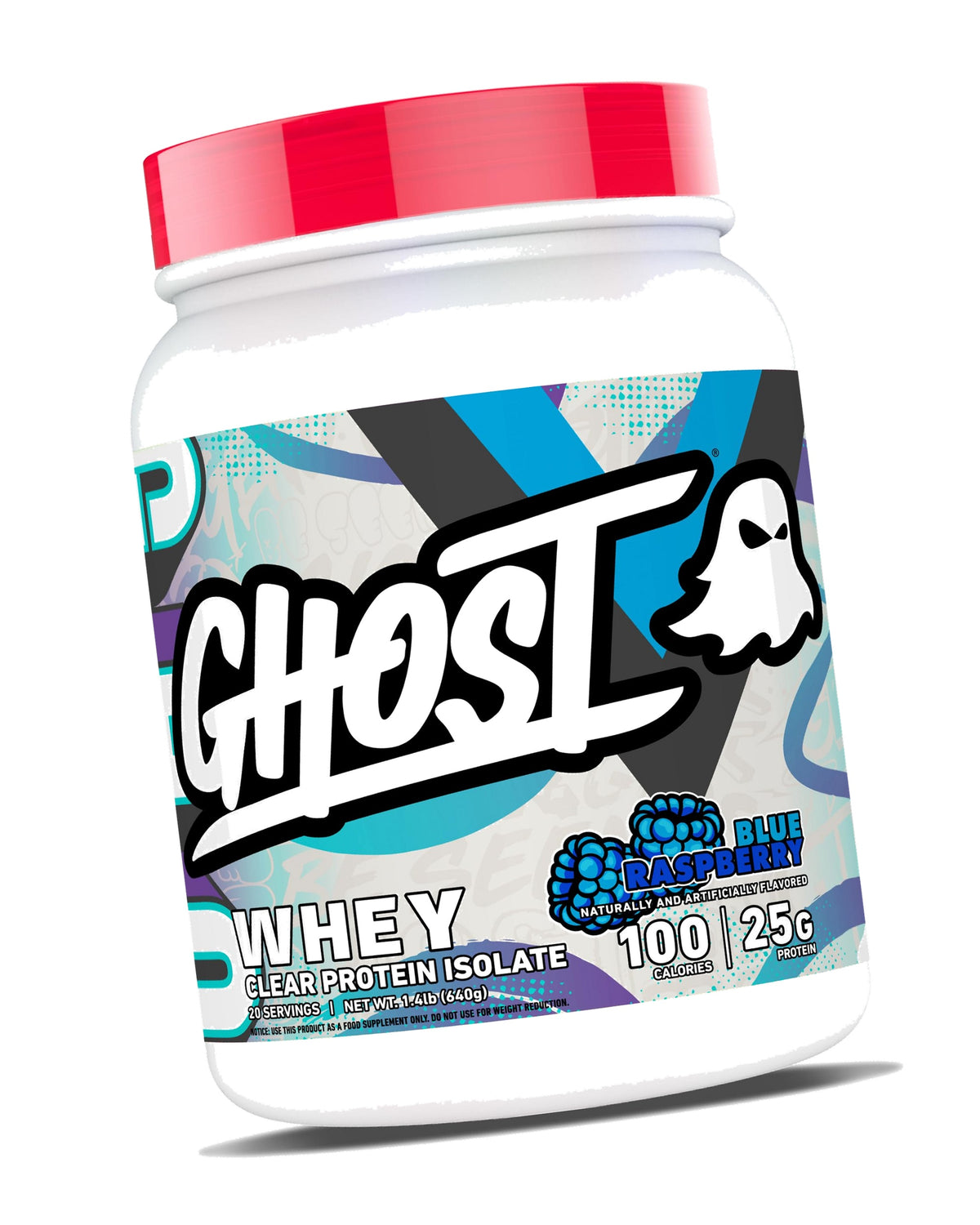 GHOST Clear Whey Isolate Protein Powder, Blue Raspberry - 25G Protein