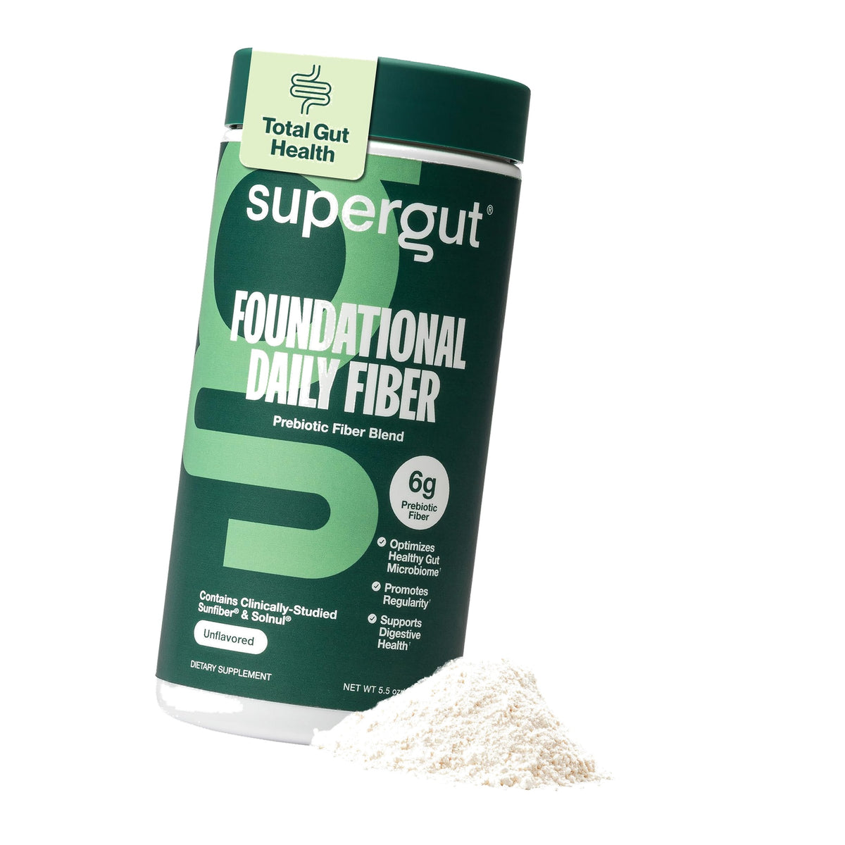 Supergut Foundational Daily Fiber Powder, Unflavored, 20 Servings