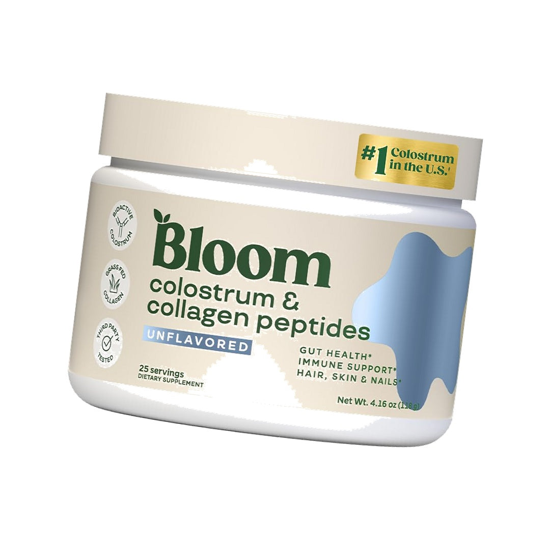 Bloom Nutrition Bovine Colostrum Powder, Unflavored, 25 Servings