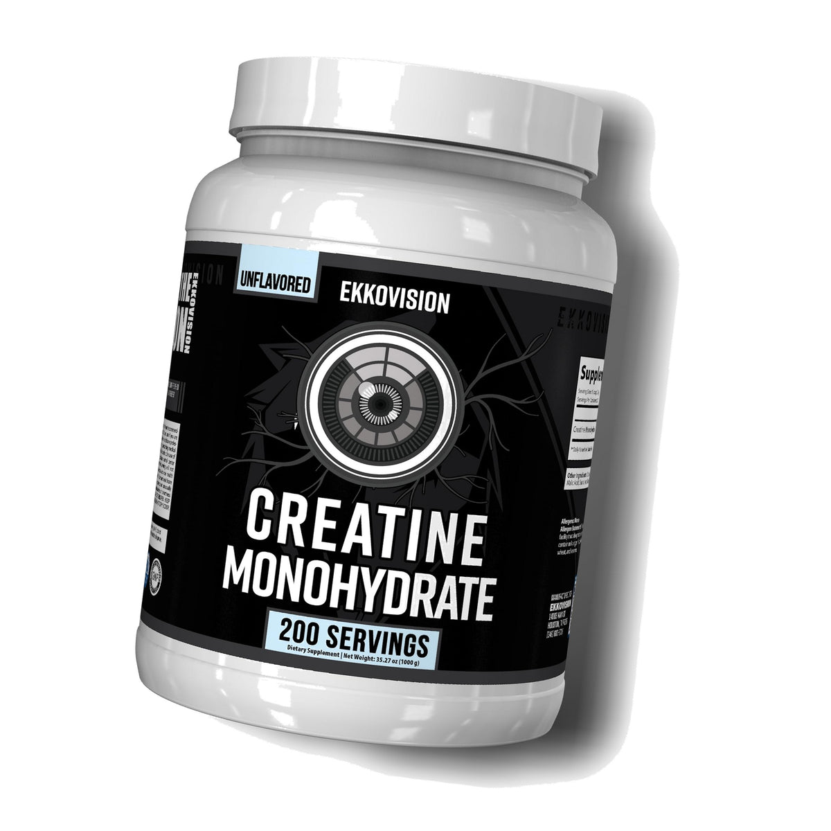 Ekkovision Creatine Monohydrate Powder, Unflavored, 200 Servings