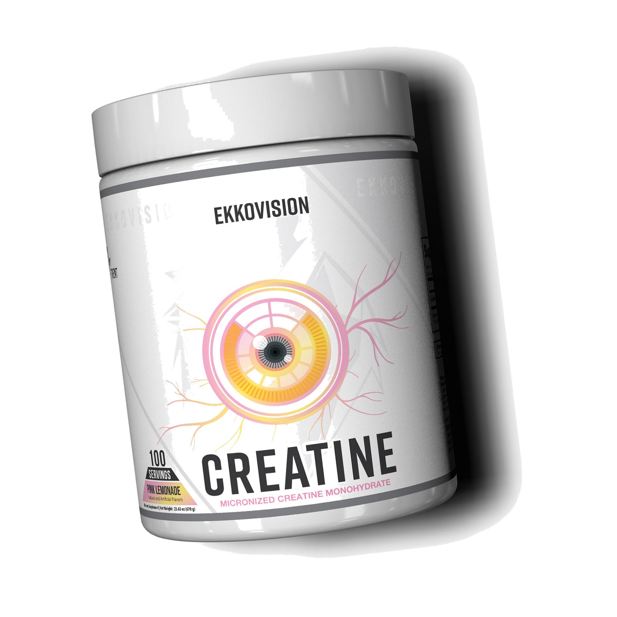 Ekkovision Creatine Monohydrate Powder, Pink Lemonade, 100 Servings