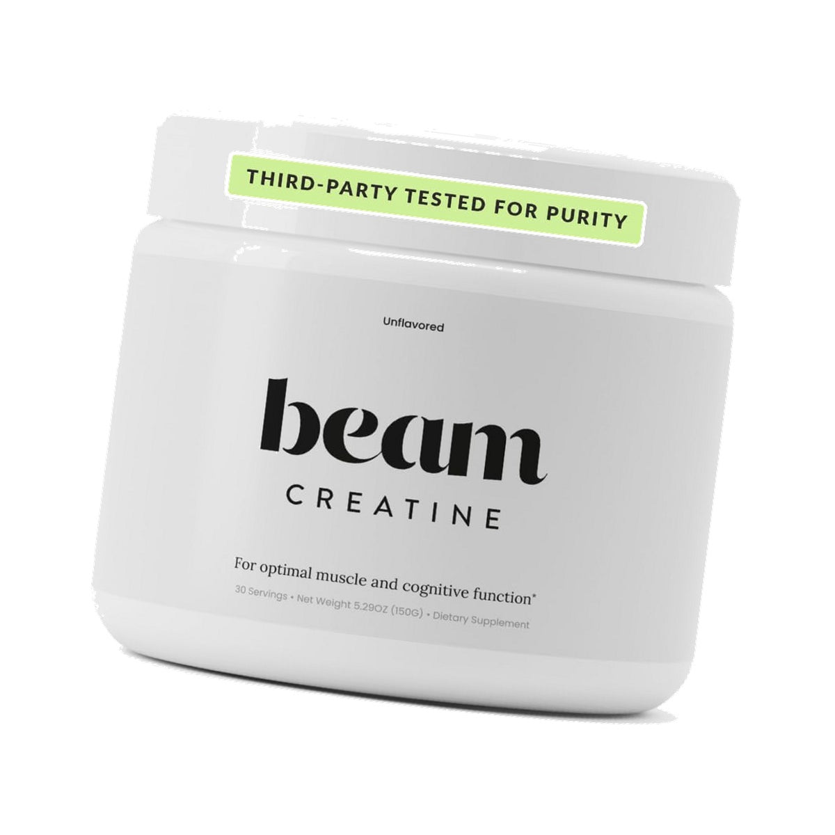 BEAM Creatine Monohydrate Powder – 5g Micronized Creatine Monohydrate, Third Party Tested Creatine for Women & Men, Muscle Strength, Growth, Recovery & Cognitive Support, Unflavored, 30 Servings