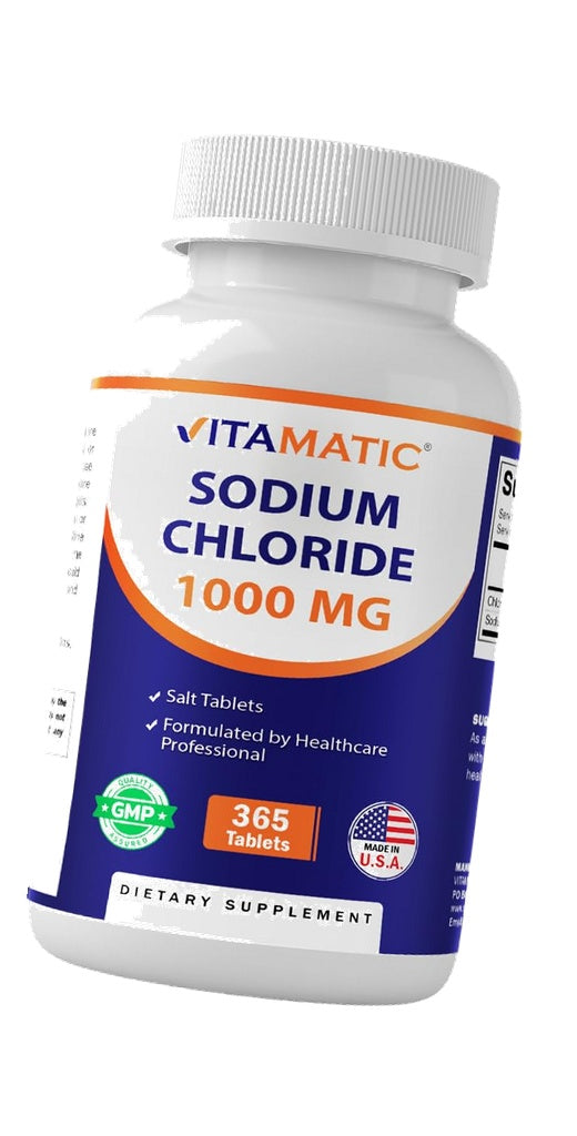 Vitamatic Sodium Chloride 1000 mg - 365 Tablet - Made in USA
