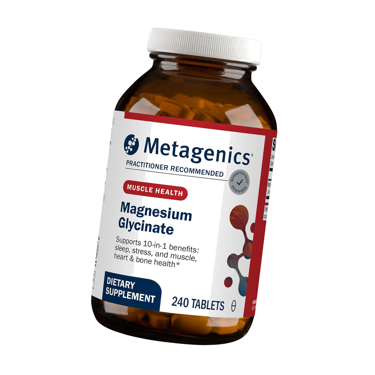 Metagenics Magnesium Glycinate 100 mg, Calm & Sleep Support, 240 Tablets