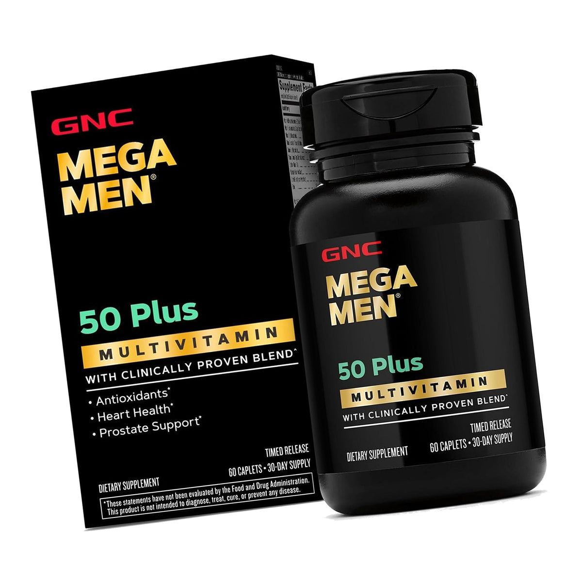 GNC Mega Men 50 Plus Multivitamin for Men, Heart & Prostate, 60 Count